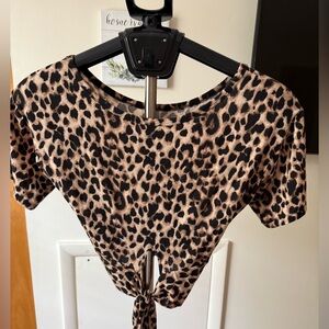 Victoria’s Secret Leopard Print Tie-Front Top